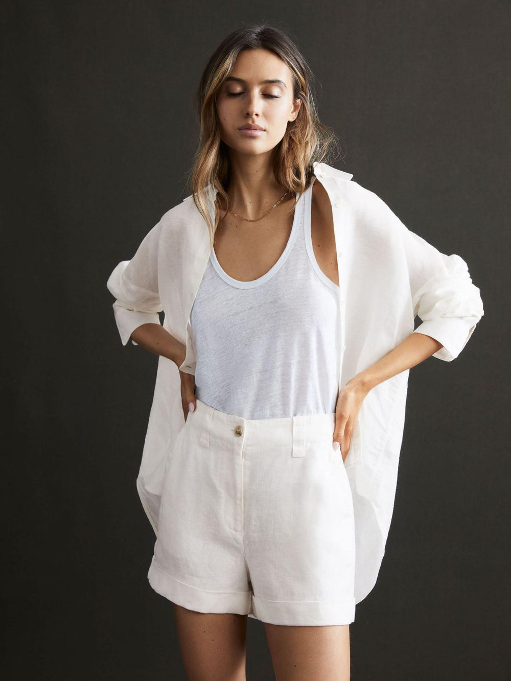 Reiss Tops | Ellis Oversized Long Sleeve Shirt Ivory - Women