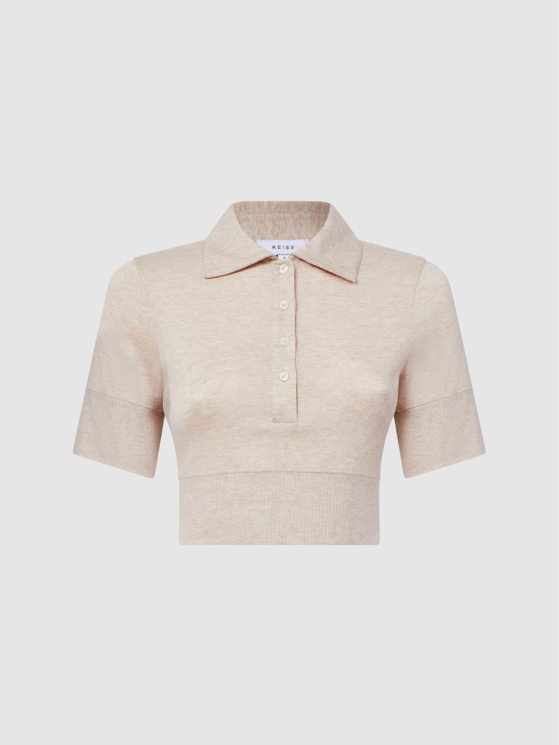 Reiss Tops | Eva Polo Crop Top Neutral - Women