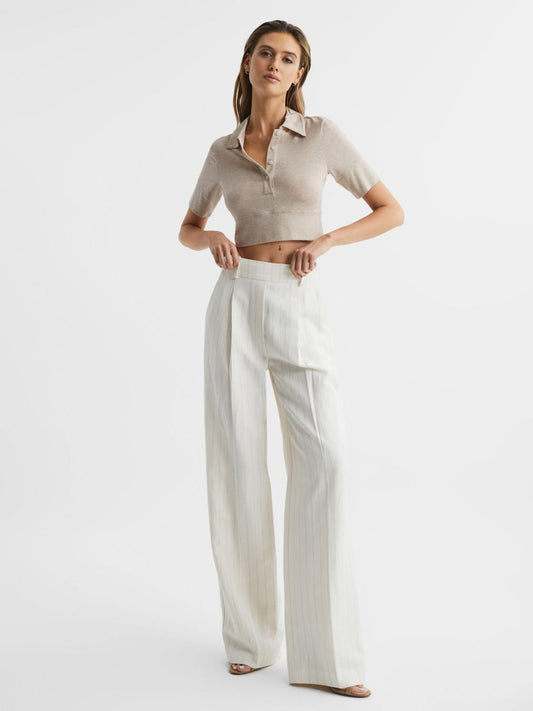 Reiss Tops | Eva Polo Crop Top Neutral - Women