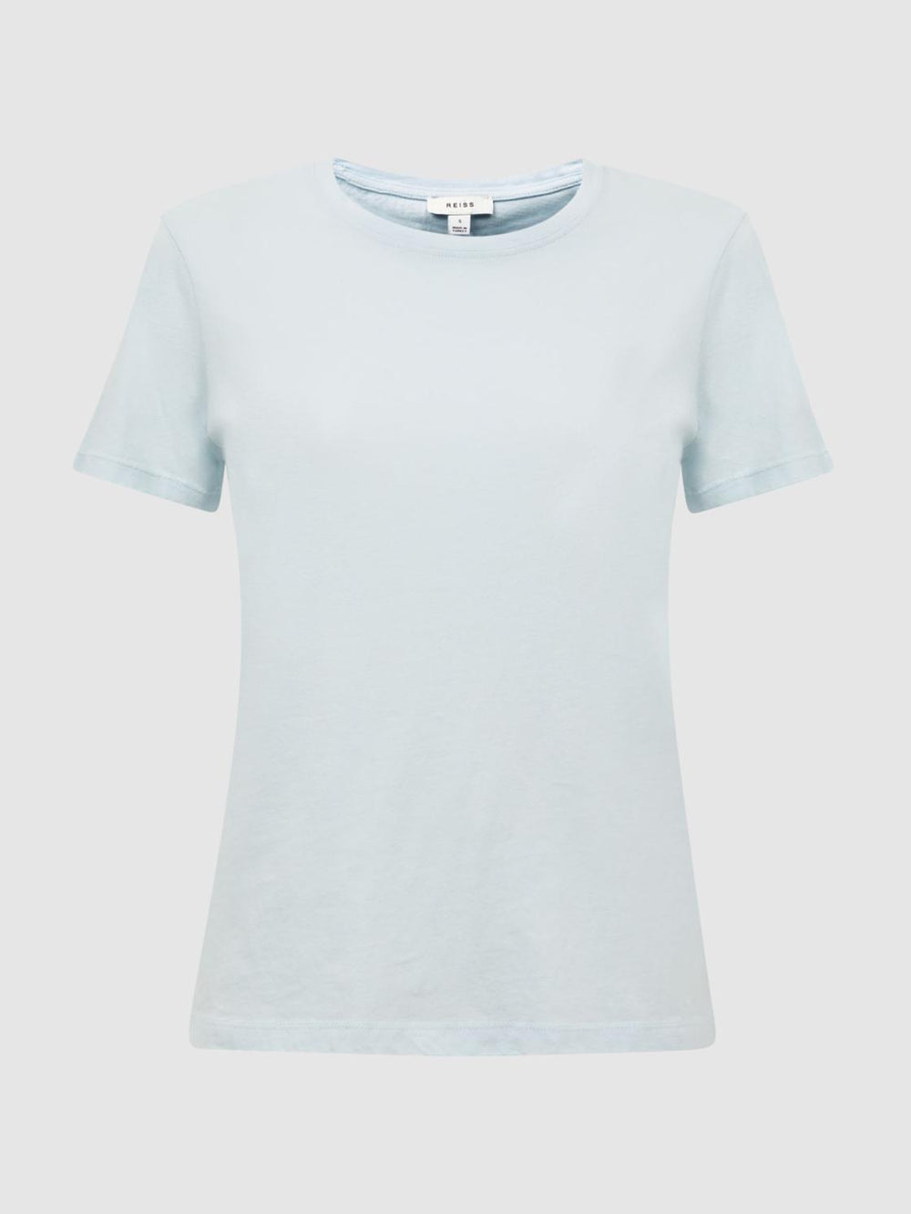 Reiss Tops | Ginnie Cotton Garment Dyed T-Shirt Blue - Women