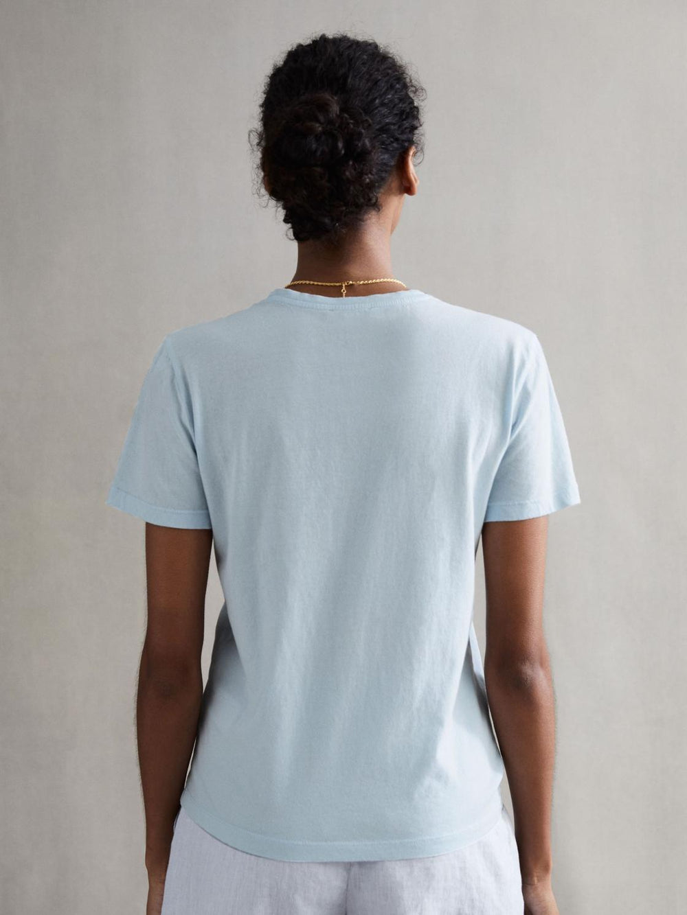 Reiss Tops | Ginnie Cotton Garment Dyed T-Shirt Blue - Women