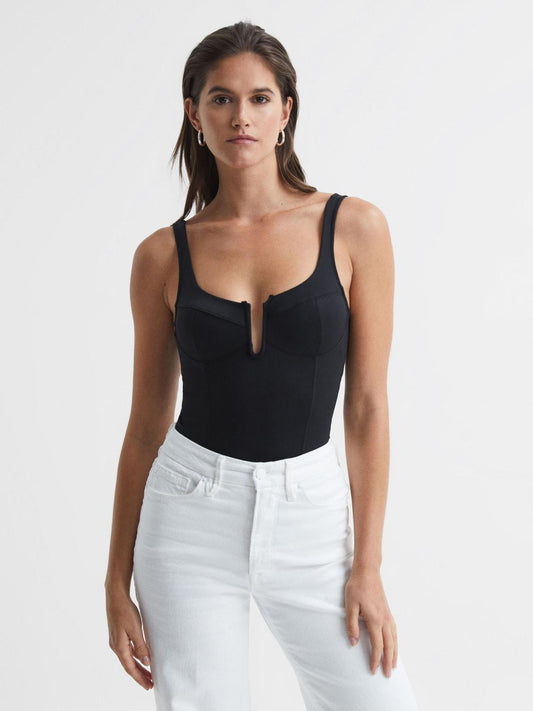 Reiss Tops | Good American Corset Bodysuit Black - Women