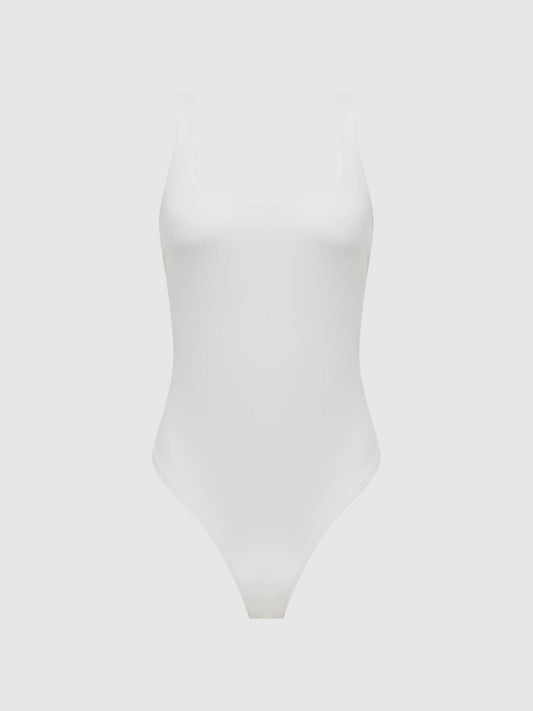 Reiss Tops | Good American Square Neck Bodysuit White - Women