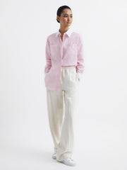 Reiss Tops | Grace Plain Plain Collared Shirt Pink - Women