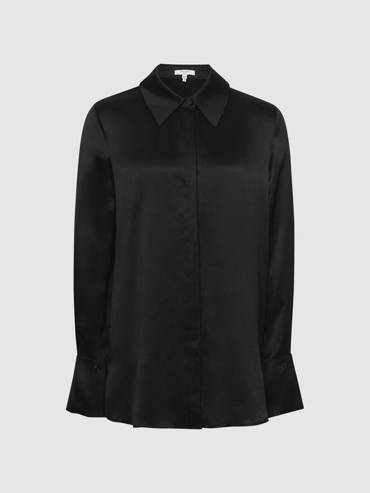 Reiss Tops | Hailey Silk Shirt Black - Women