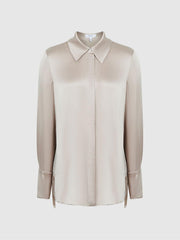 Reiss Tops | Hailey Silk Shirt Champagne - Women