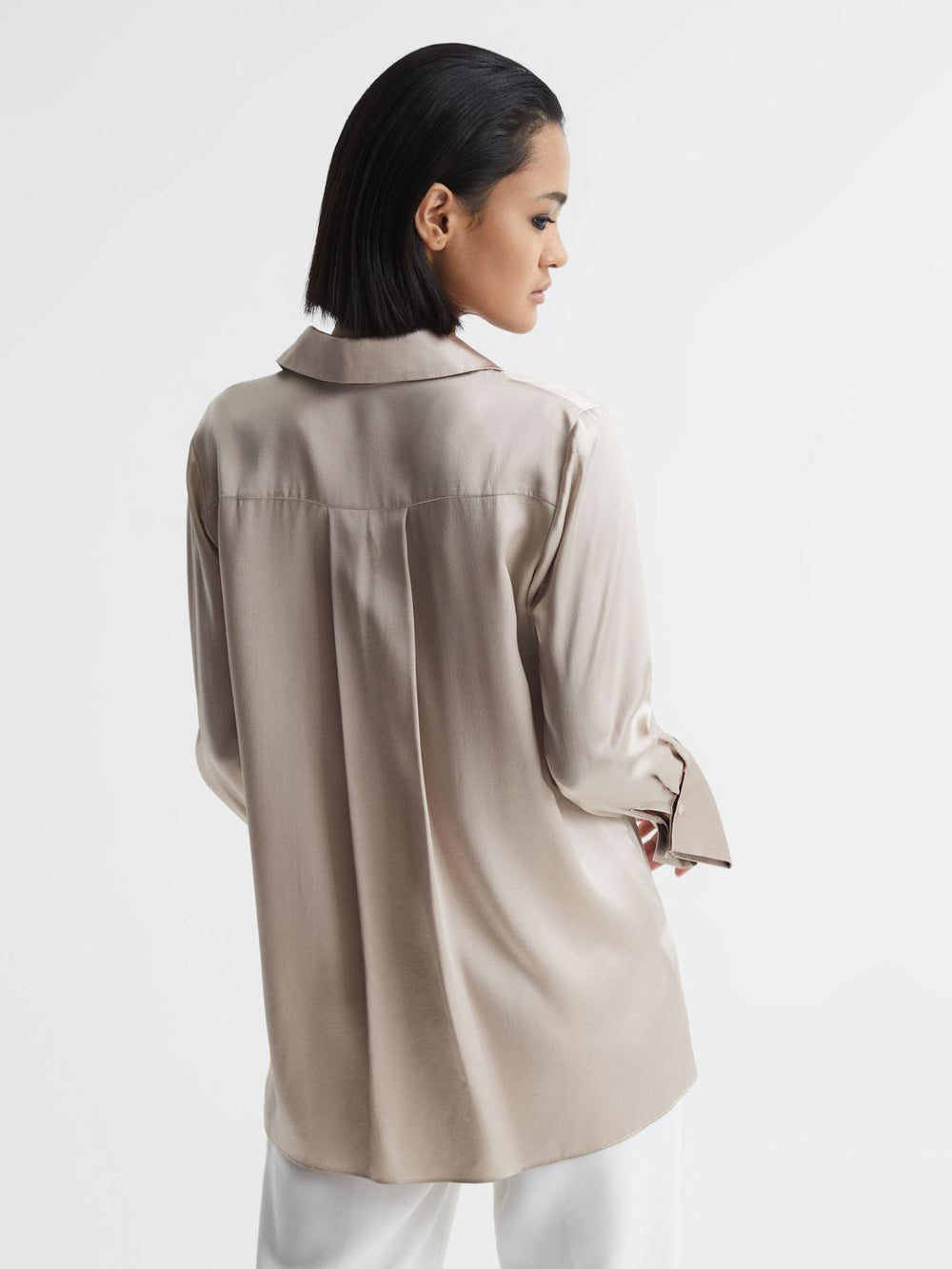 Reiss Tops | Hailey Silk Shirt Champagne - Women