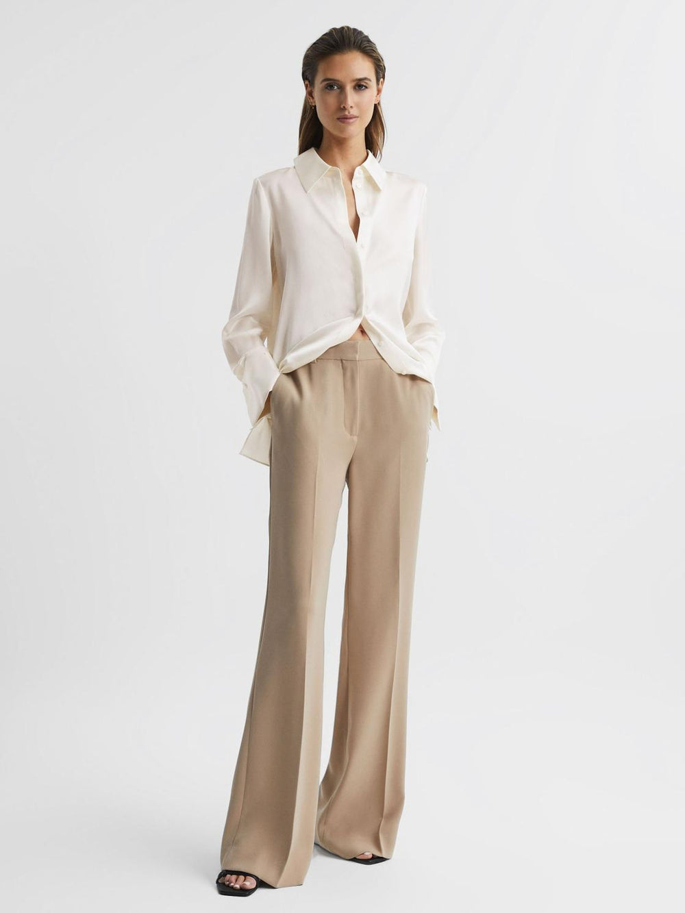Reiss Tops | Hailey Silk Shirt Ivory - Women