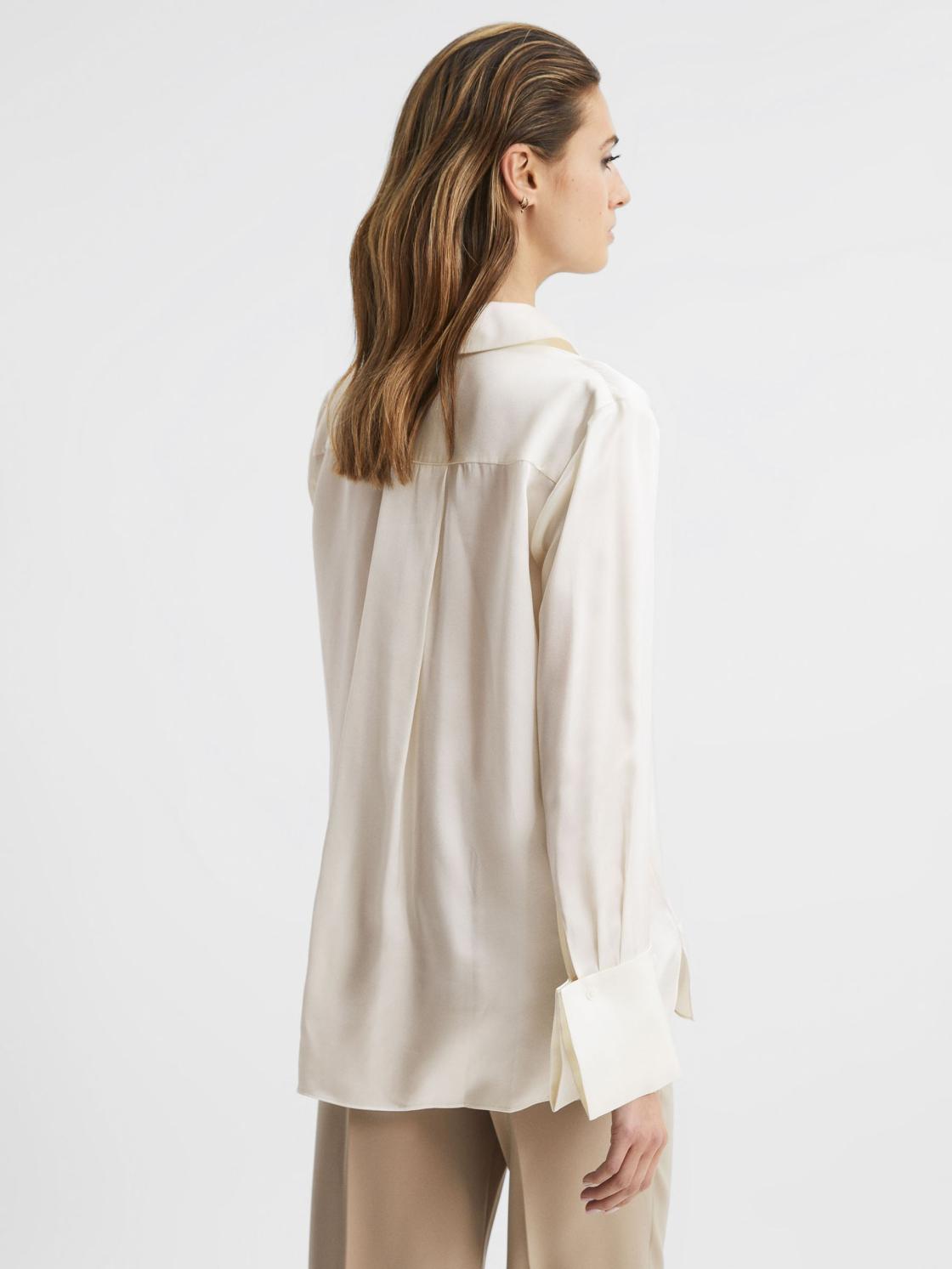 Reiss Tops | Hailey Silk Shirt Ivory - Women
