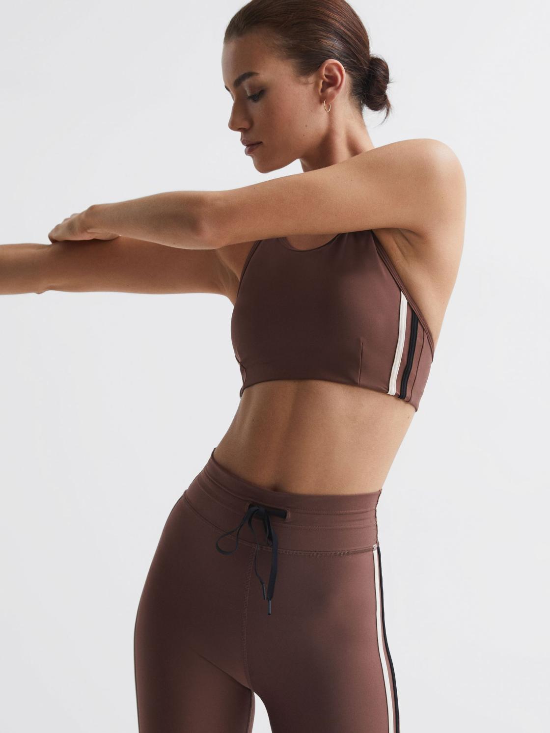 Reiss Tops | Hustle Linda The Upside Racerback Sports Bra Brown - Women
