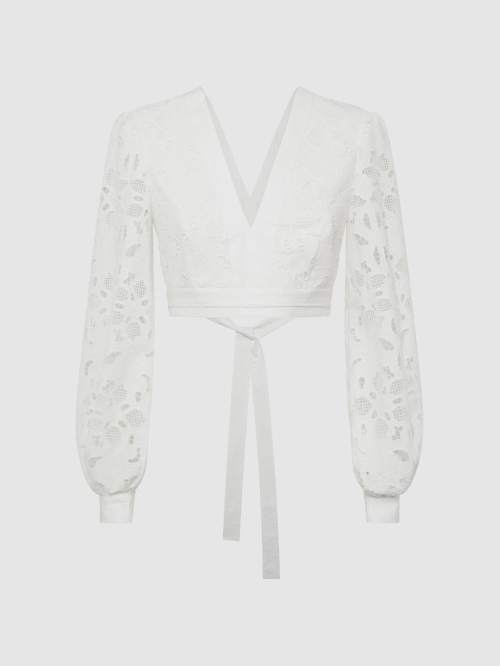 Reiss Tops | Immi Lace Cropped Co-ord Blouse White - Women