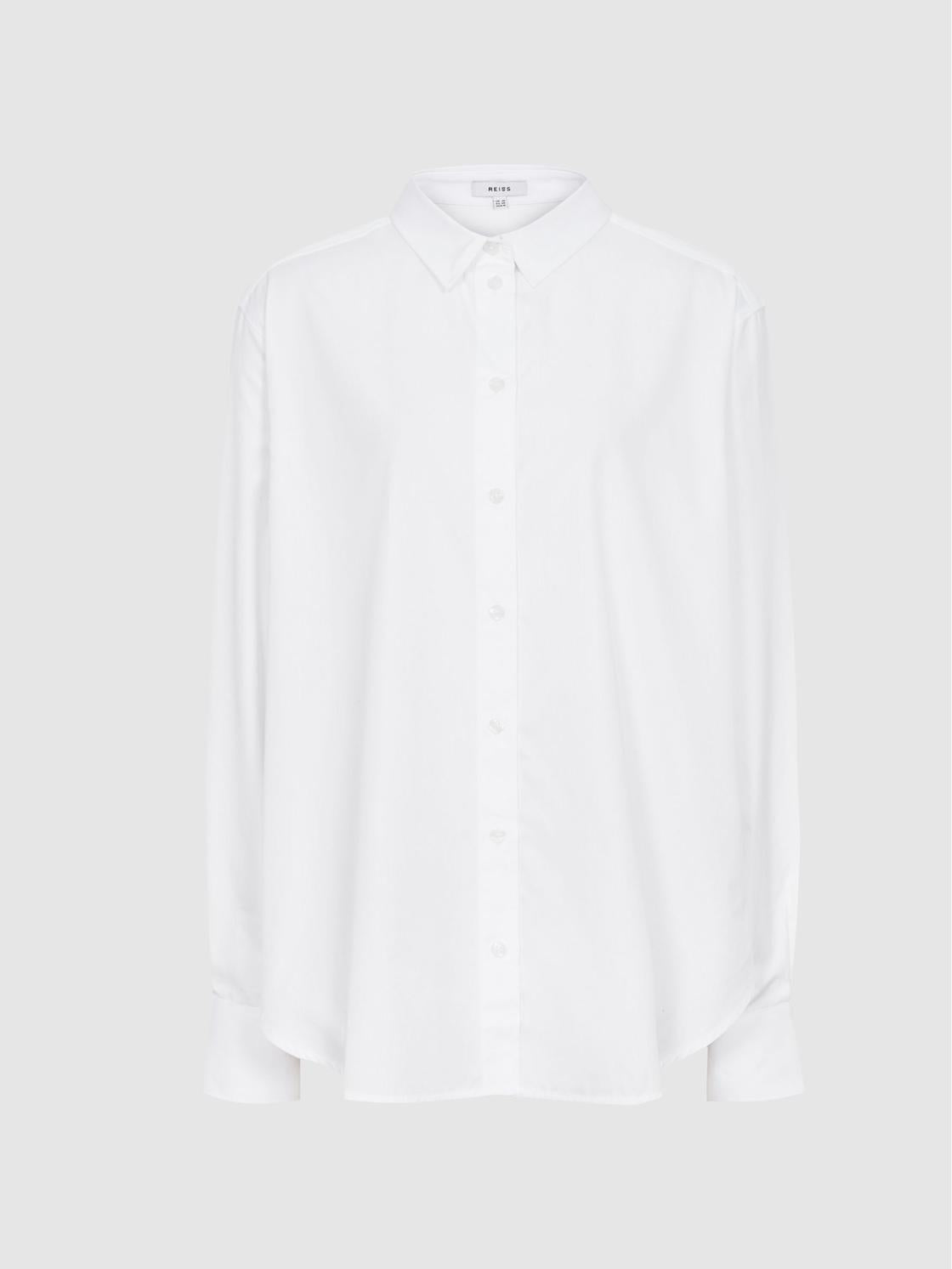Reiss Tops | Jenny Cotton Poplin Shirt Blue - Women
