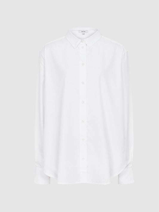 Reiss Tops | Jenny Cotton Poplin Shirt Blue - Women