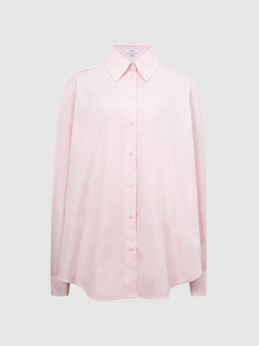 Reiss Tops | Jenny Cotton Shirt Light Pink - Women