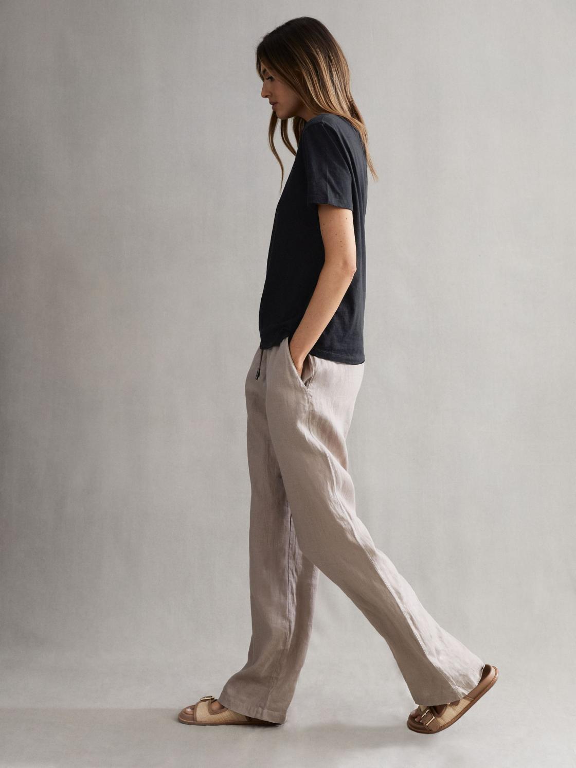 Reiss Tops | Joey Slub Cotton T-Shirt Black - Women