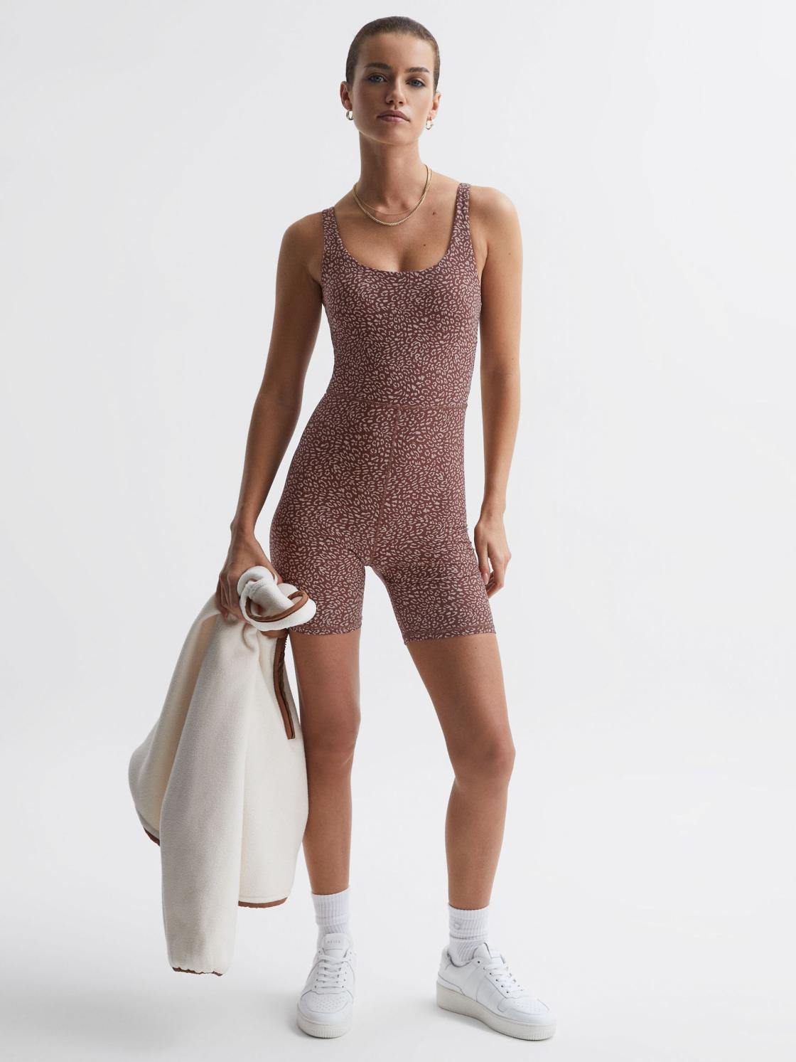 Reiss Tops | Leo The Upside Bodysuit Brown Print - Women