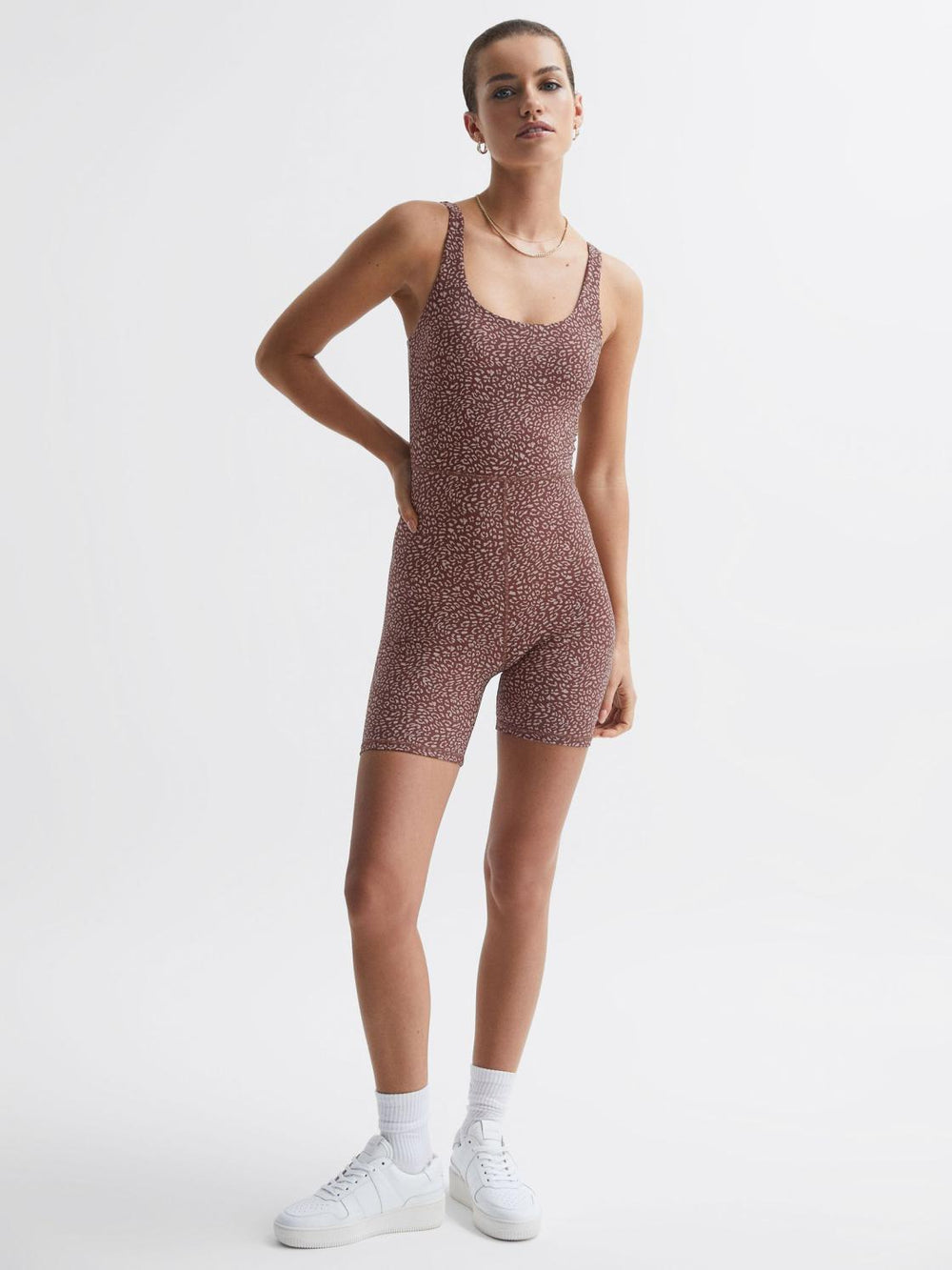 Reiss Tops | Leo The Upside Bodysuit Brown Print - Women