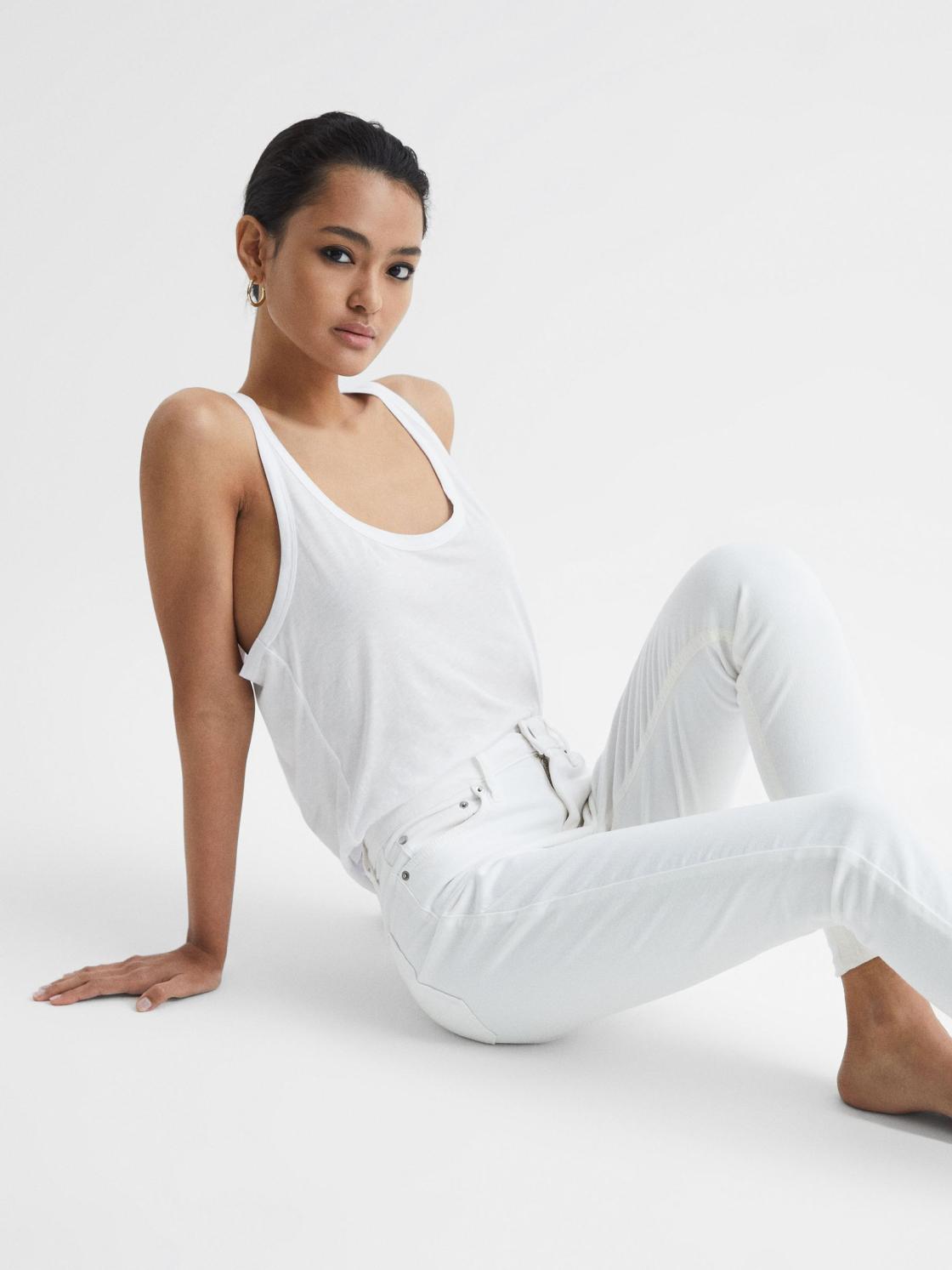 Reiss Tops | Lilly Racer Back Pima Cotton Vest White - Women