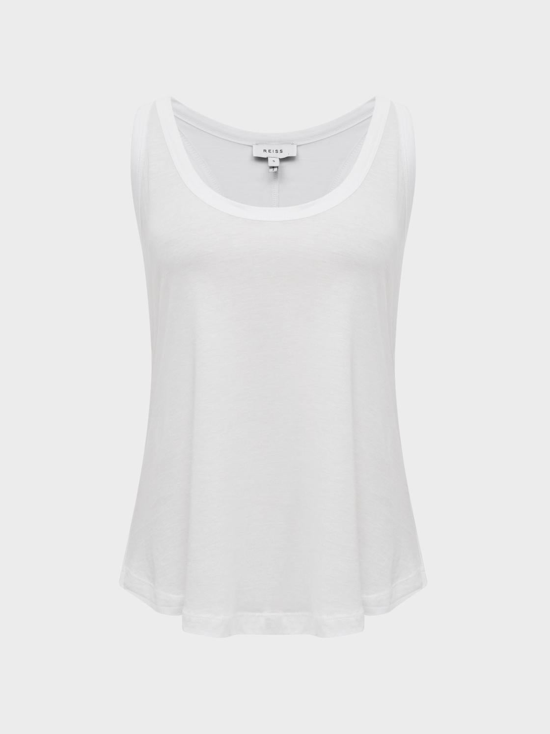 Reiss Tops | Lilly Racer Back Pima Cotton Vest White - Women