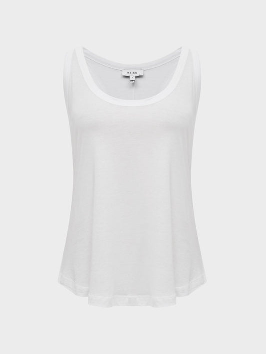 Reiss Tops | Lilly Racer Back Pima Cotton Vest White - Women