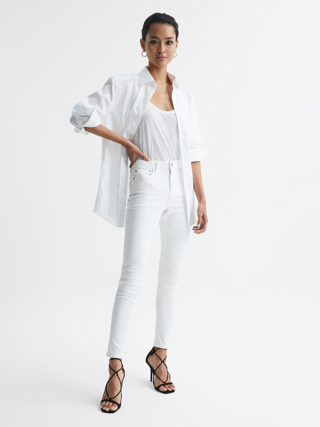 Reiss Tops | Lilly Racer Back Pima Cotton Vest White - Women
