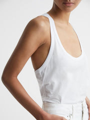 Reiss Tops | Lilly Racer Back Pima Cotton Vest White - Women