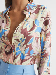 Reiss Tops | Liv Floral Printed Shirt Multi - Women