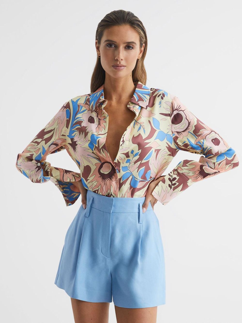 Reiss Tops | Liv Floral Printed Shirt Multi - Women