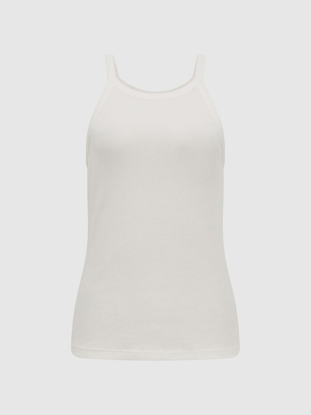 Reiss Tops | Louisa Crew Neck Ribbed Cami Vest Top Black - Women