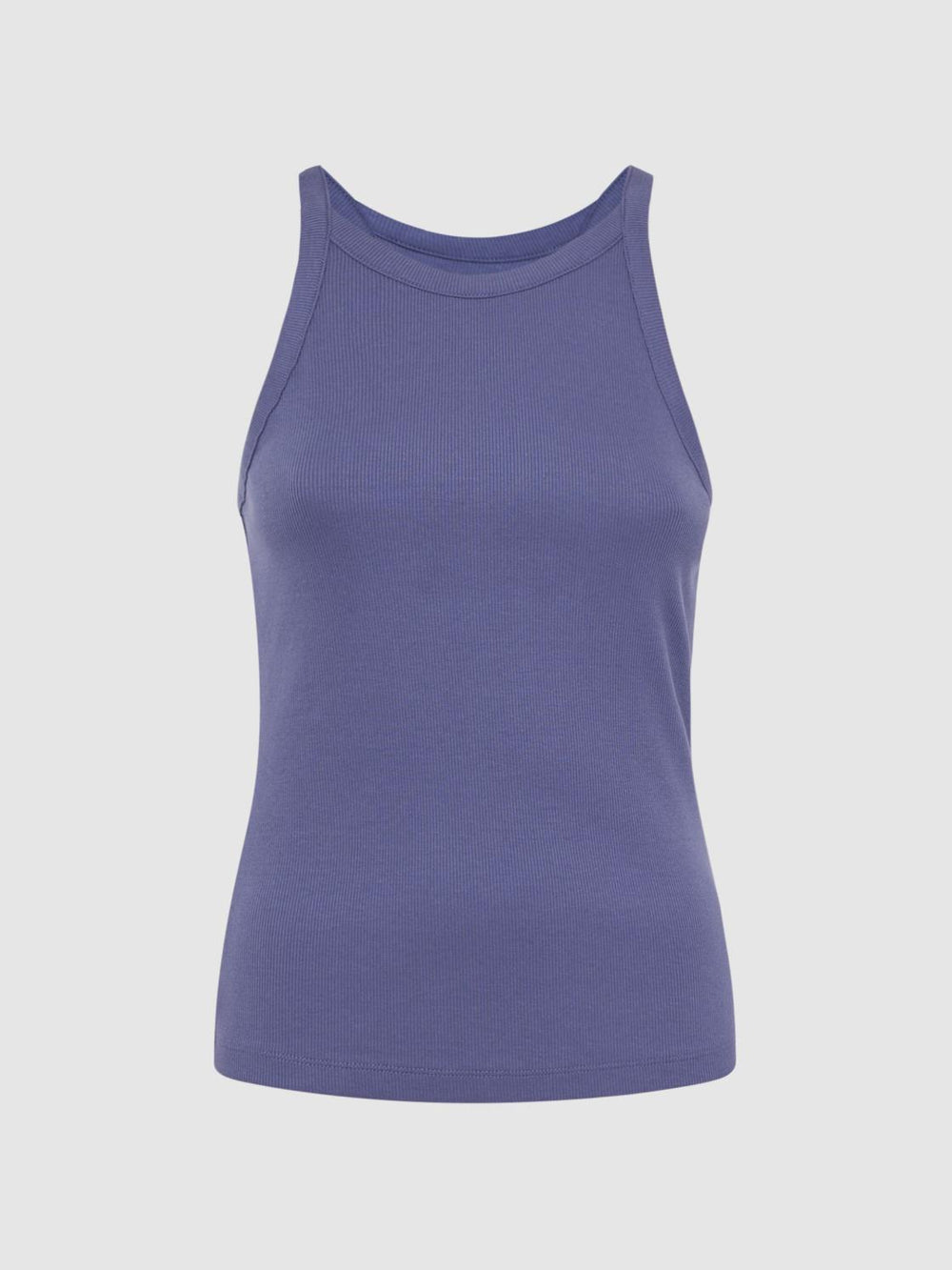 Reiss Tops | Louisa Crew Neck Ribbed Cami Vest Top Dusty Blue - Women