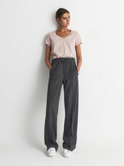 Reiss Tops | Luana Cotton Jersey V-Neck T-Shirt Black - Women