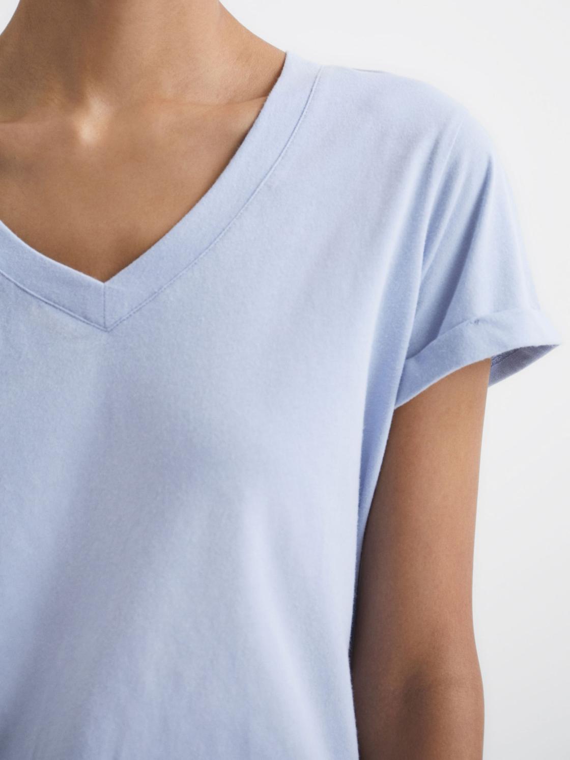 Reiss Tops | Luana Cotton Jersey V-Neck T-Shirt Black - Women