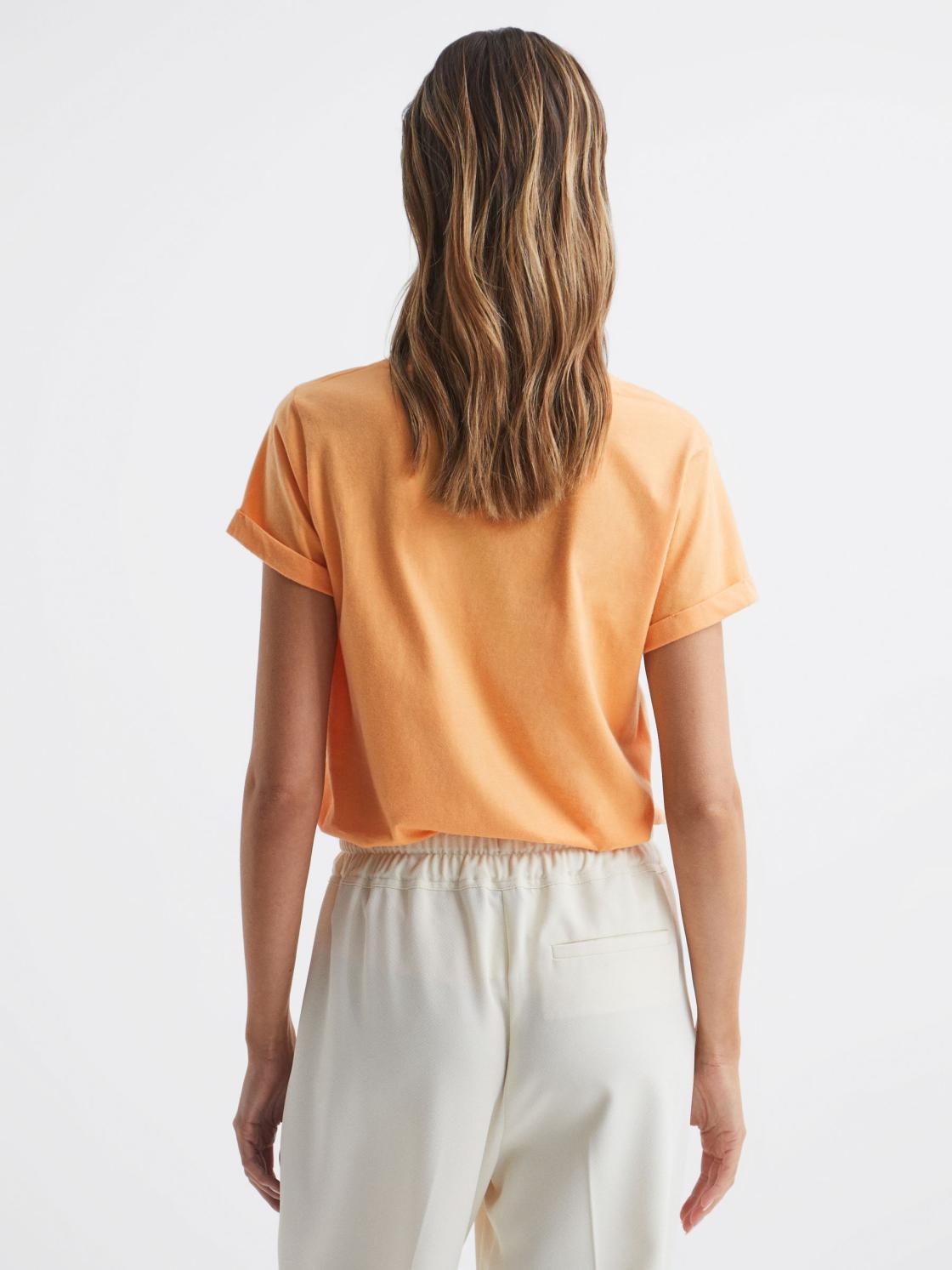 Reiss Tops | Luana Cotton Jersey V-Neck T-Shirt Black - Women