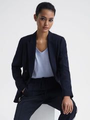 Reiss Tops | Luana Cotton Jersey V-Neck T-Shirt Black - Women