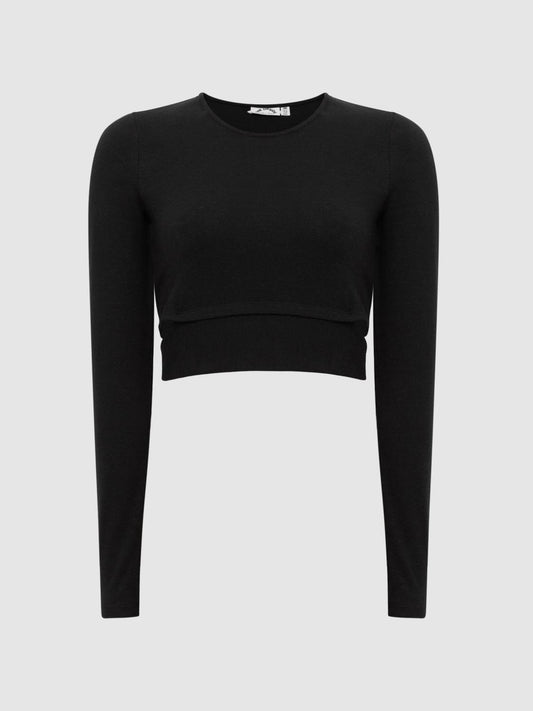 Reiss Tops | Lucy The Upside Tie Detail Top Black - Women