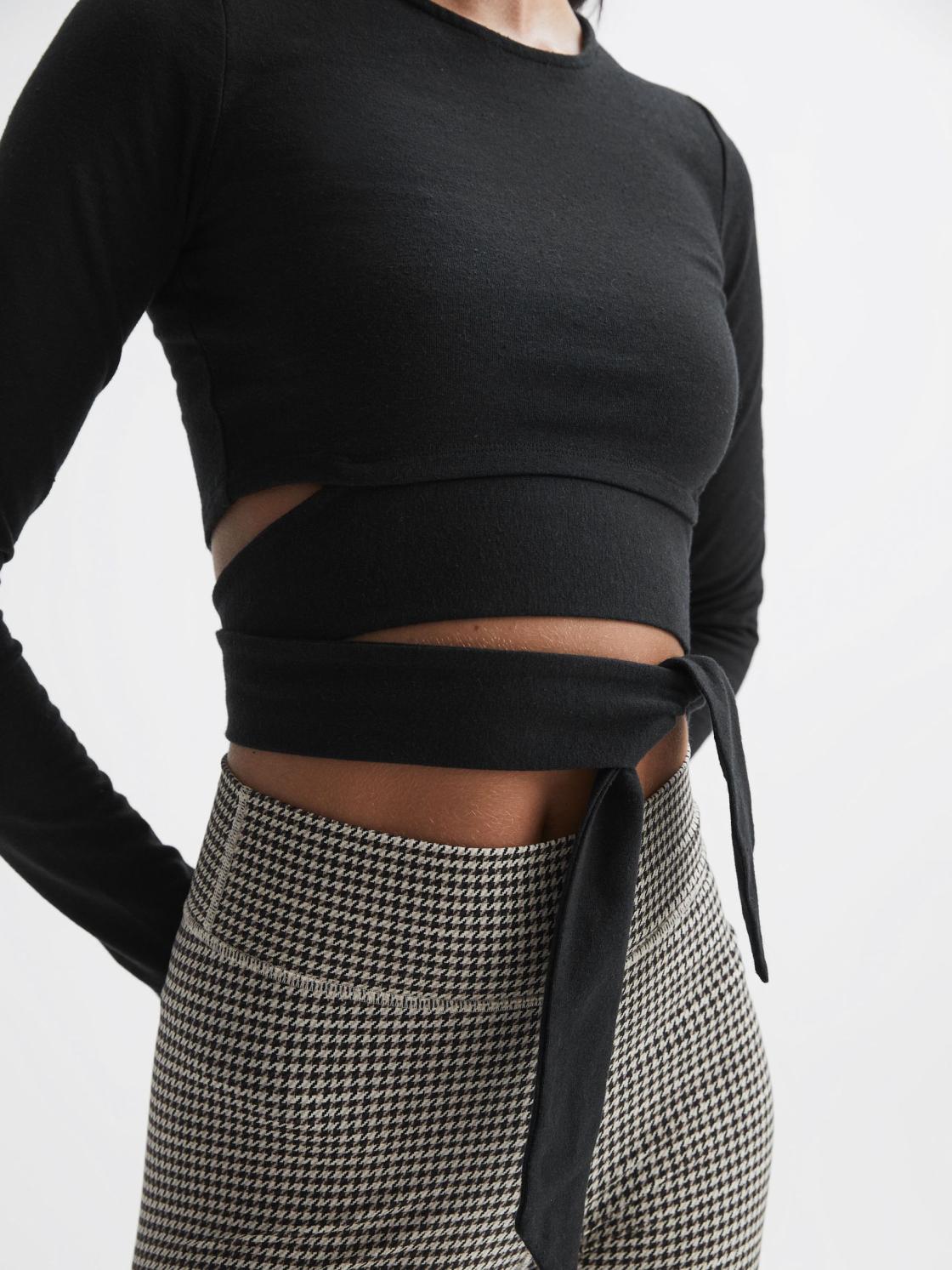 Reiss Tops | Lucy The Upside Tie Detail Top Black - Women