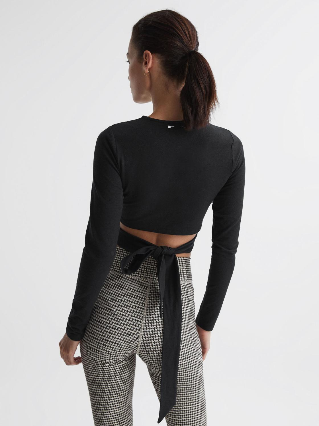 Reiss Tops | Lucy The Upside Tie Detail Top Black - Women