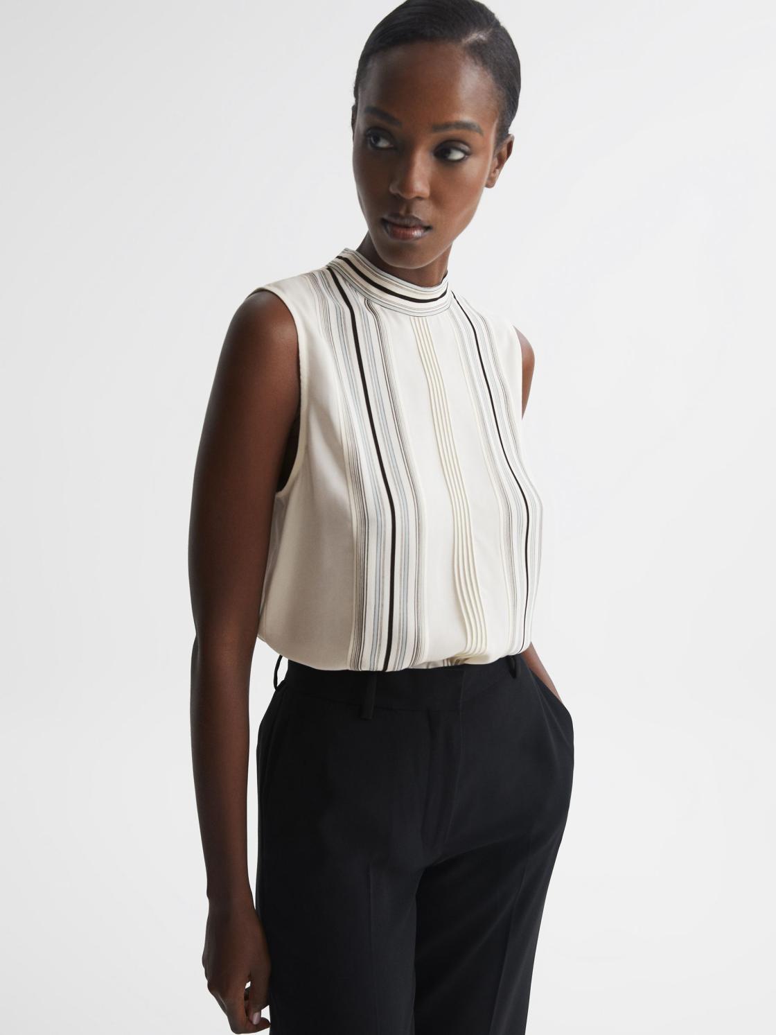 Reiss Tops | Mollie Sheer Striped Blouse Ivory - Women