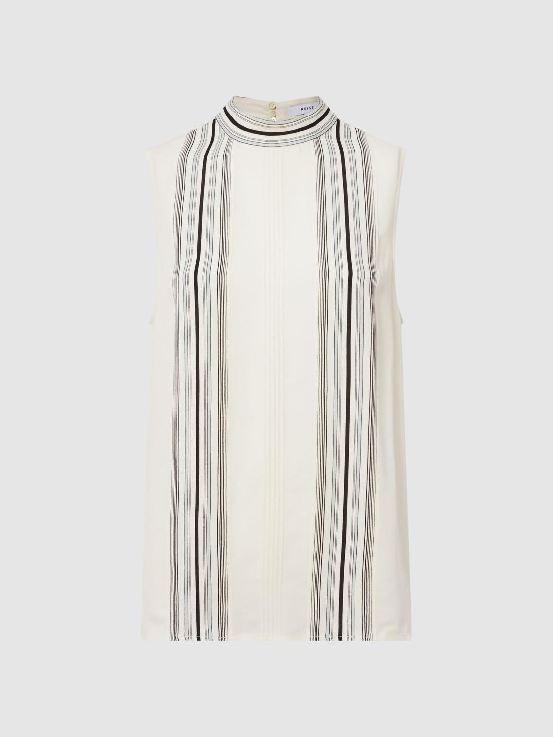 Reiss Tops | Mollie Sheer Striped Blouse Ivory - Women