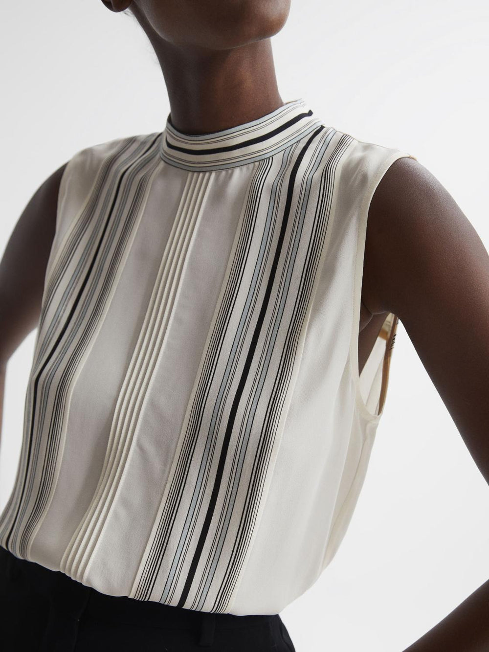 Reiss Tops | Mollie Sheer Striped Blouse Ivory - Women