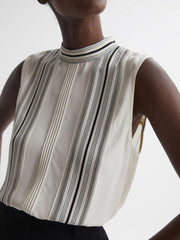 Reiss Tops | Mollie Sheer Striped Blouse Ivory - Women