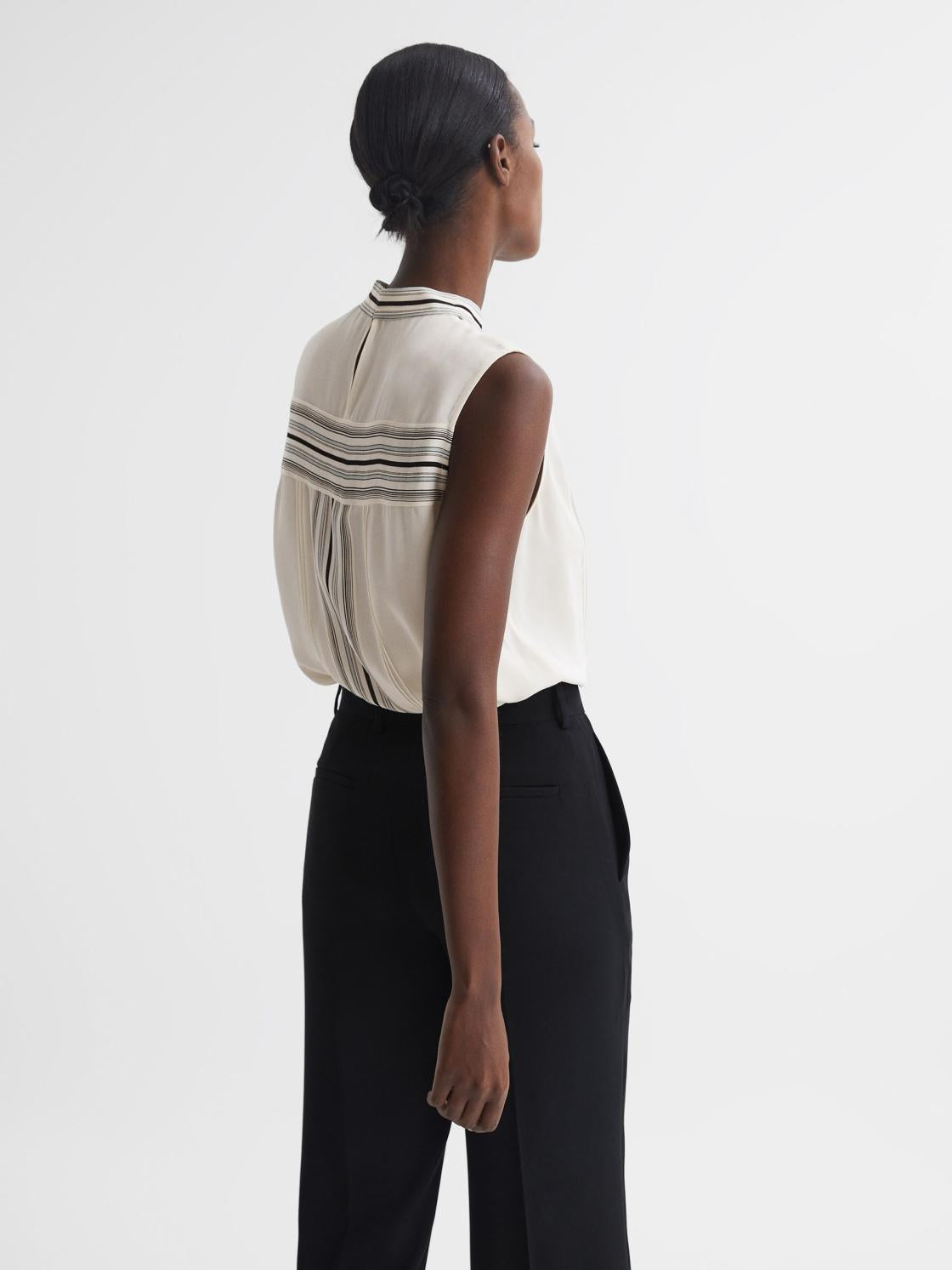 Reiss Tops | Mollie Sheer Striped Blouse Ivory - Women