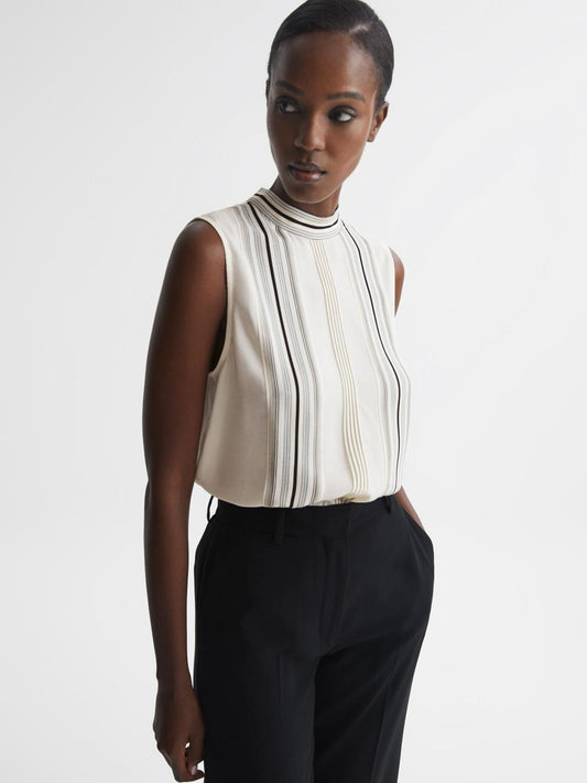Reiss Tops | Mollie Sheer Striped Blouse Ivory - Women