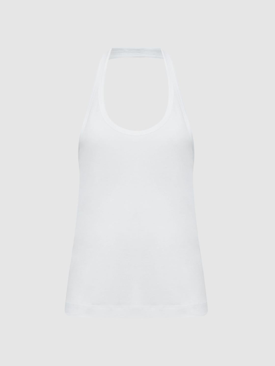 Reiss Tops | Molly Cotton Halter Neck Vest White - Women