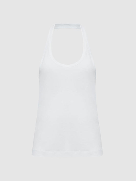 Reiss Tops | Molly Cotton Halter Neck Vest White - Women