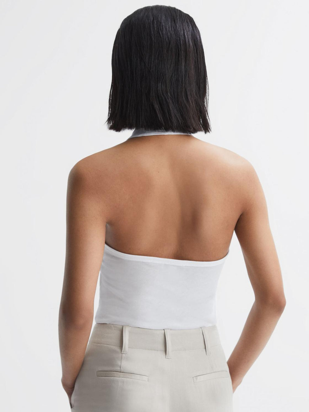 Reiss Tops | Molly Cotton Halter Neck Vest White - Women