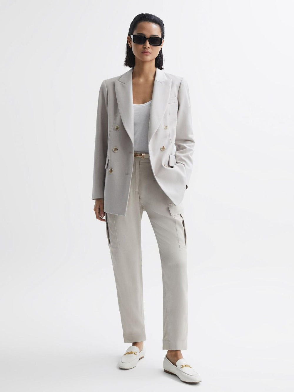 Reiss Tops | Molly Cotton Halter Neck Vest White - Women