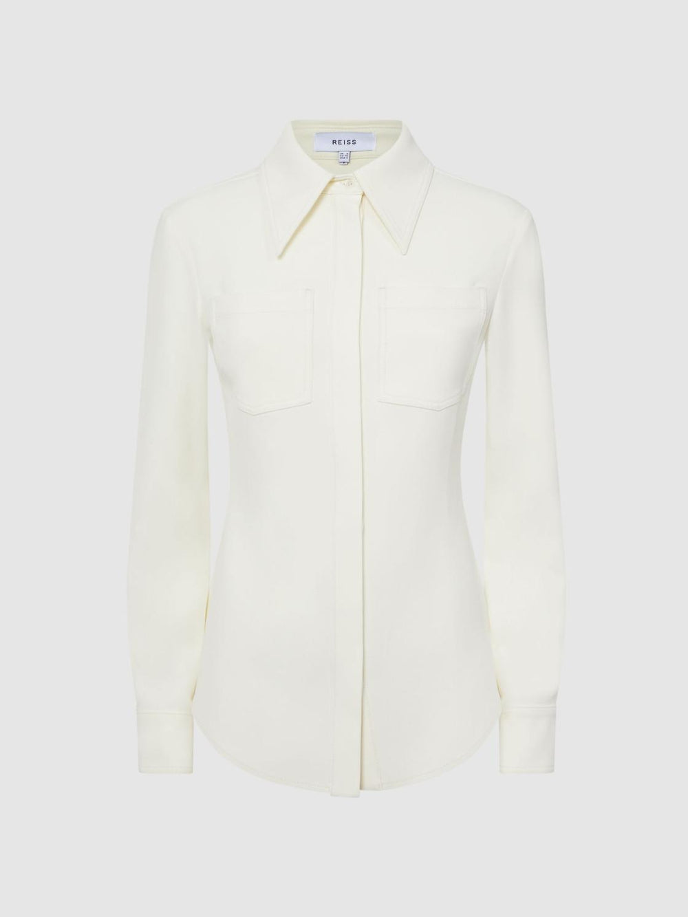 Reiss Tops | Natalia Stitch Detail Fitted Shirt Ivory - Women