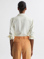 Reiss Tops | Natalia Stitch Detail Fitted Shirt Ivory - Women