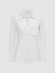 Reiss Tops | Phillipa Linen Sheer Button Through Shirt White - Women